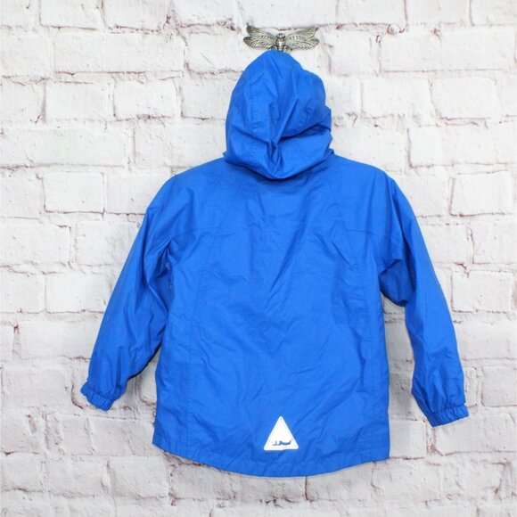 LL Bean Discovery Rain Jacket Full Zip Hooded Nylon Blue Size 4T - Picture 10 of 11